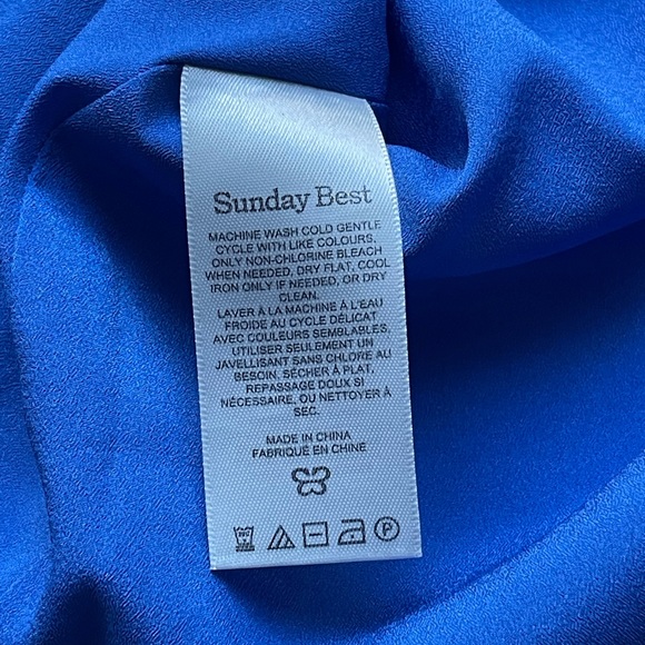 (ROYAL BLUE) Aritzia Sunday Best Tatiana Mini Skirt w/ Side Slit - Picture 9 of 13